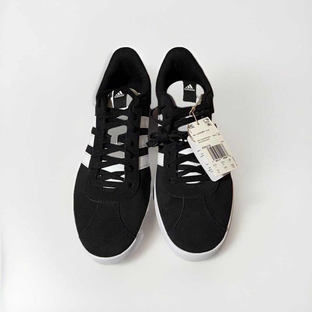 Brand New Adidas VL Court 3.0 Skate Shoes Men’s Size 13 Black White ID6278 W Box - Picture 2 of 9